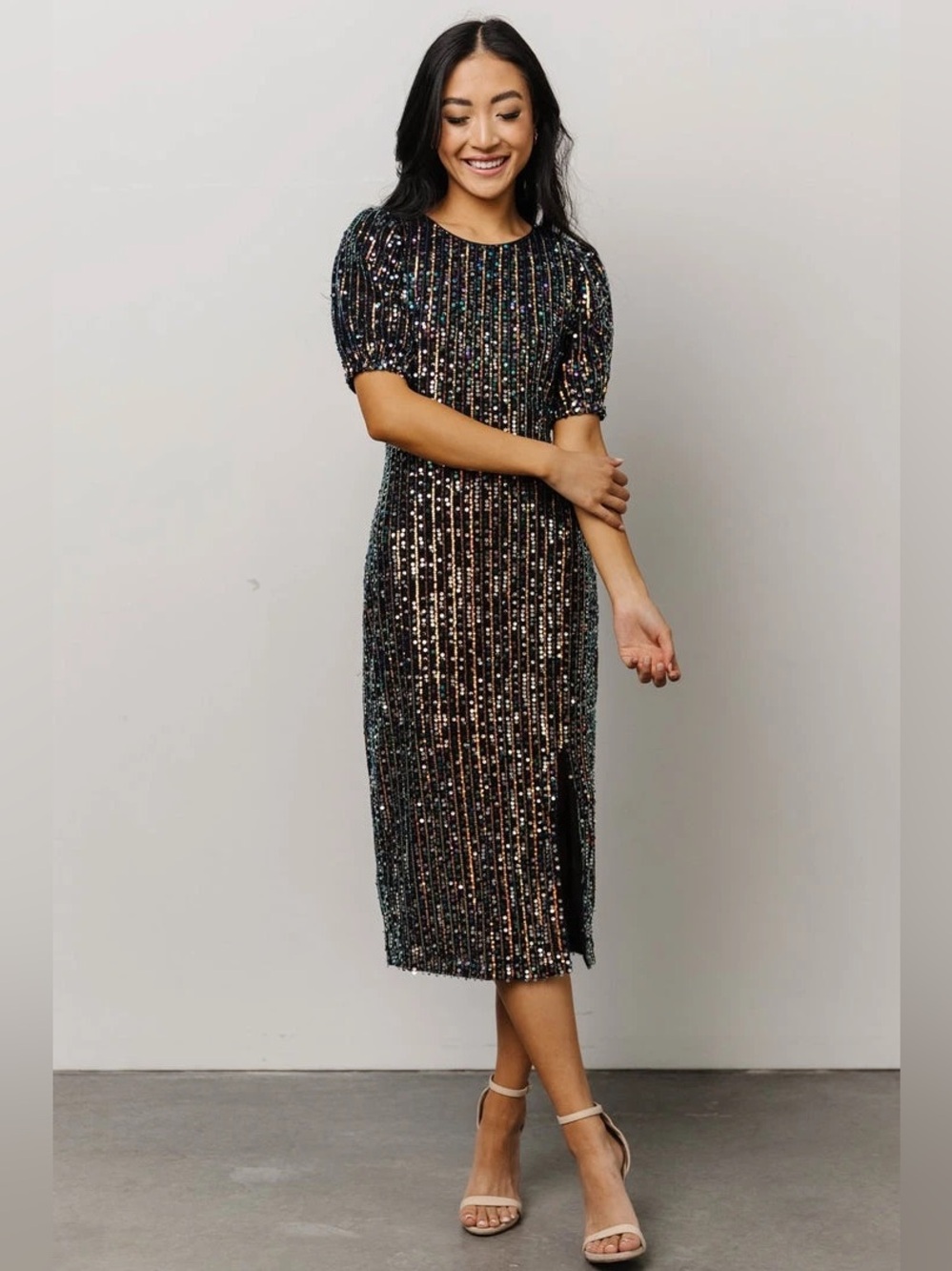 Sugarlips Baltic Born Socorro Sequin Midi Dress Medium